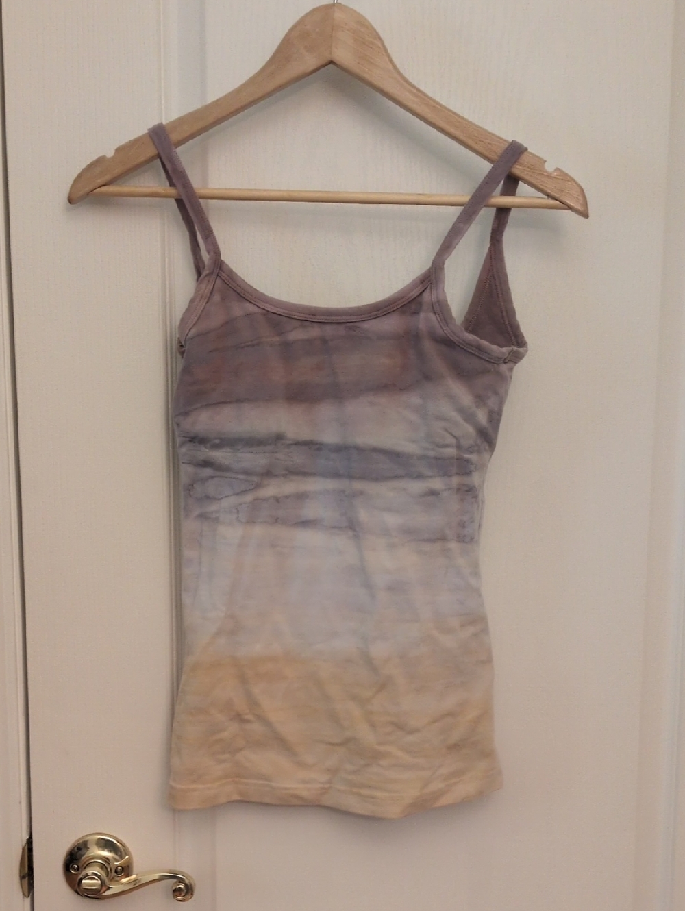 Lavender and Cream Tie-Dye Strappy Cami - Women's Layering Tank
